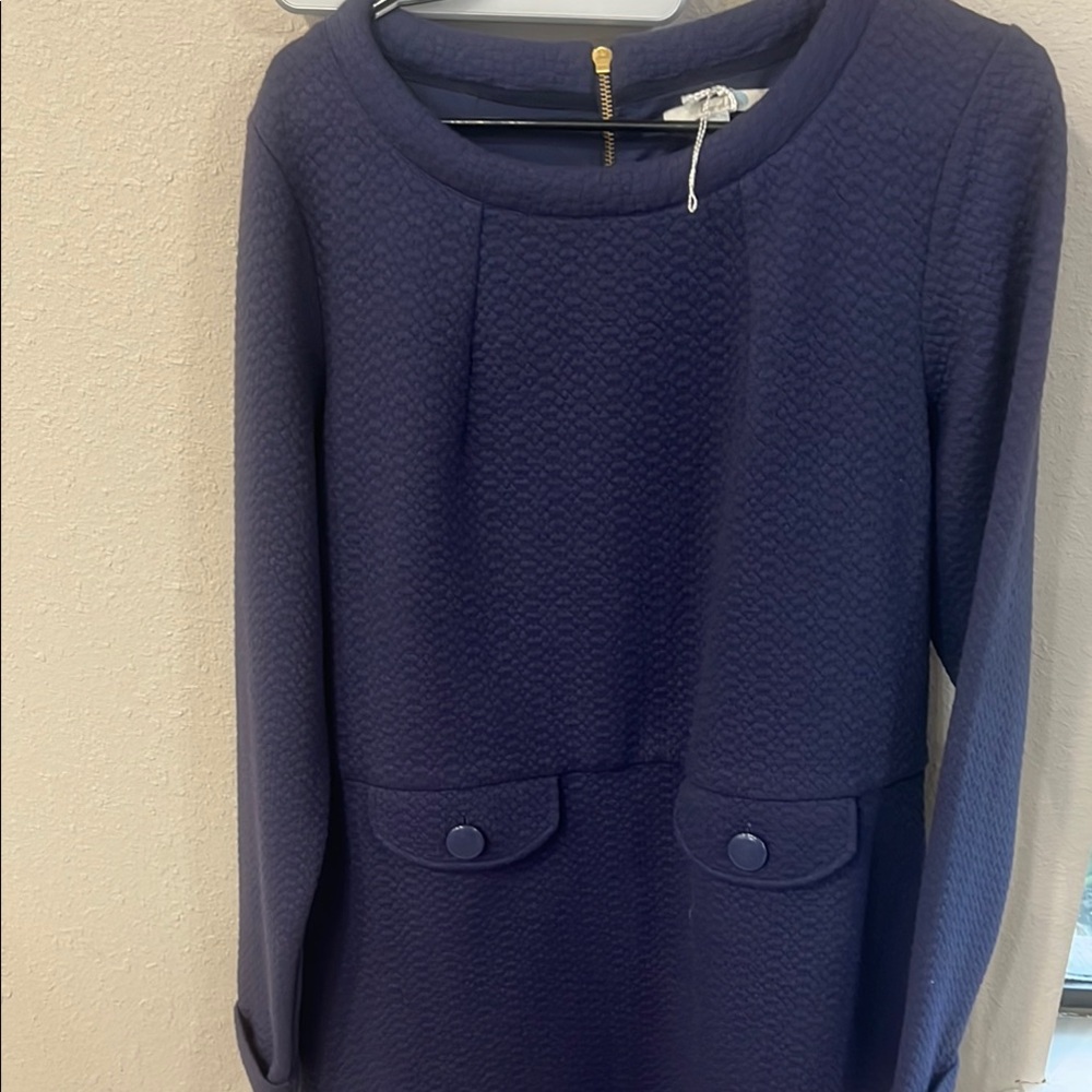 Boden Navy Textured Dress
